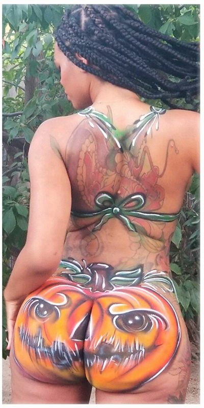 Body Paint Pumpkin back